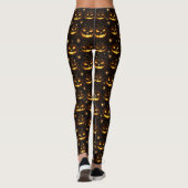Bokeh Halloween | Leuchtender Jack-O’ Lantern (3) Leggings (Rückseite)