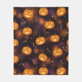 Bokeh Halloween | Leuchtender Kürbis (4) Fleecedecke (Vorderseite)