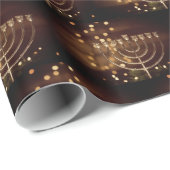 🕎 Bokeh Hanukka Menorah Geschenkpapier (Rolleneckpunkt)