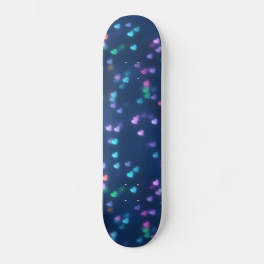 Bokeh Hearts Skateboard (Vorderseite)