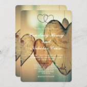 Bokeh Hearts Wedding Einladungen (Vorne/Hinten)