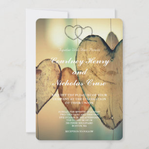 Bokeh Hearts Wedding Einladungen