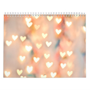 Bokeh Herz-funkelnde Licht-Glittery rosa Schimmer Kalender
