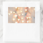 Bokeh Herz Twinkling Lights Glittery Pink Shimmer Rechteckiger Aufkleber (Tasche)