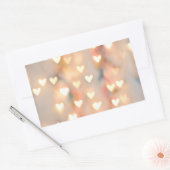 Bokeh Herz Twinkling Lights Glittery Pink Shimmer Rechteckiger Aufkleber (Umschlag)