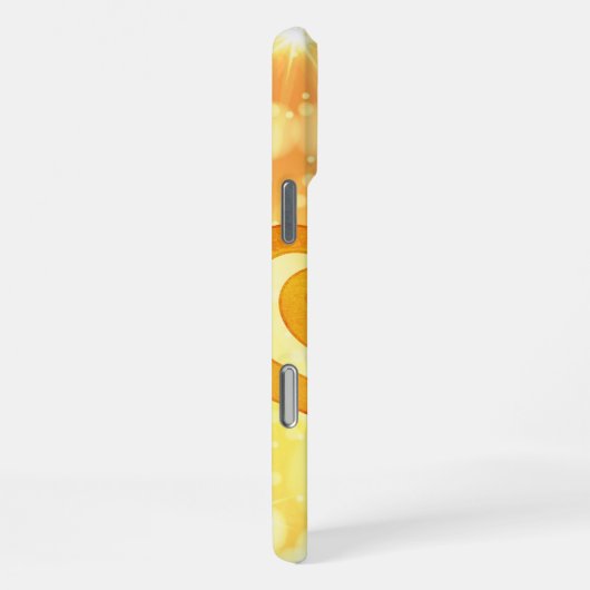 Bokeh Hintergrund Gold Linked Heart Monogram iPhone Hülle (Rechte Seite)