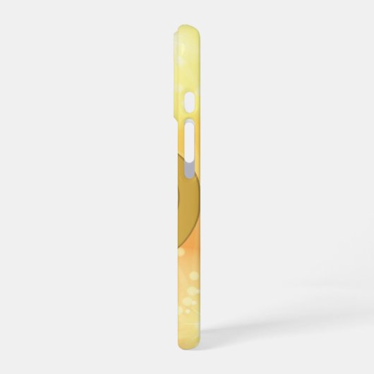 Bokeh Hintergrund Gold Linked Herz iPhone 16 Hülle (Linke Seite)