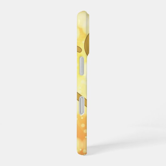 Bokeh Hintergrund Gold Linked Herz iPhone 16 Hülle (Rechte Seite)