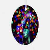 Bokeh Holiday Lights Ornament Aus Metall (Vorderseite Rechts)