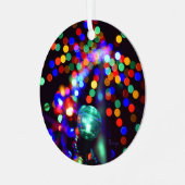 Bokeh Holiday Lights Ornament Aus Metall (Vorderseite links)