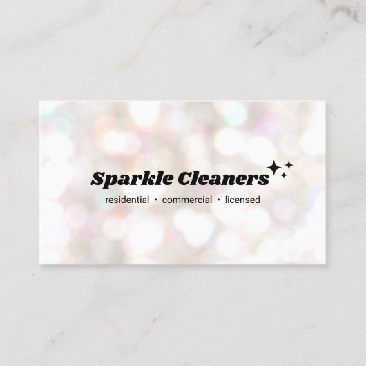 Bokeh House Cleaner Service Stars Visitenkarte (Vorderseite)