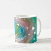 Bokeh-Licht, schimmerndes, verschwommenes Fleckenl Kaffeetasse (VorderseiteRechts)