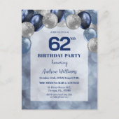 Bokeh-Lichter 62. Glitterballons Geburtstagsfeier Postkarte (Vorderseite)