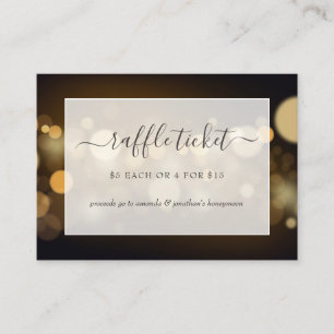 Bokeh-Lichter-Junggesellinnen-Abschieds-Raffle-Tic Begleitkarte