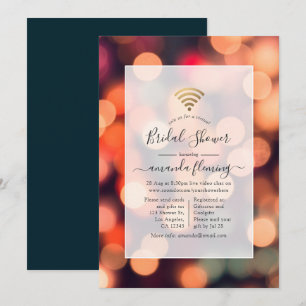 Bokeh-Lichter Virtuelle Shower-Einladung Einladung