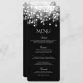 Bokeh Lights Black and White Menu Menükarte (Vorne/Hinten)