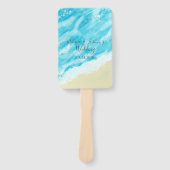 Bokeh Lights Modern Beach Wedding Fächer (Vorderseite)