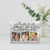 Bokeh Lights | Neujahr 3 FotoCollage Feiertagspostkarte (Stehend Vorderseite)