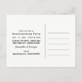 Bokeh Lights, Pink Heart Housewarming Party laden  Einladungspostkarte (Rückseite)