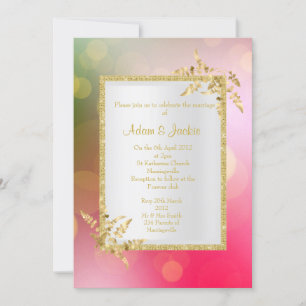 Bokeh lila Goldblatt ELEGANT WEDD Einladung