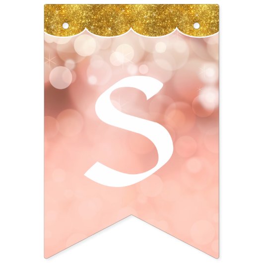 Bokeh Mädchen-personalisierter Wimpelkette (Dritte Fahne)