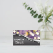 Bokeh | Metallischer Hintergrund Visitenkarte (Stehend Vorderseite)