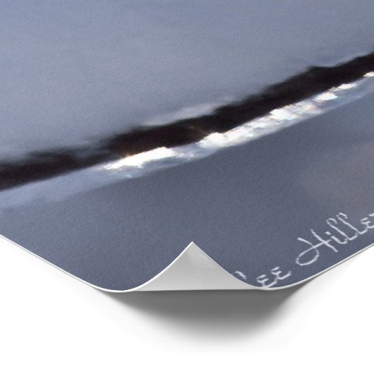 Bokeh Moon Rise Over Snow Ice Winterposter Poster (Ecke)