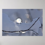 Bokeh Moon Rise Over Snow Ice Winterposter Poster (Vorne)