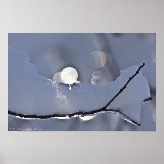 Bokeh Moon Rise Over Snow Ice Winterposter Poster (Vorne)