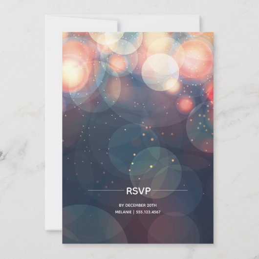 Bokeh-Nachtlicht-Neujahr-Party Einladung (Rückseite)