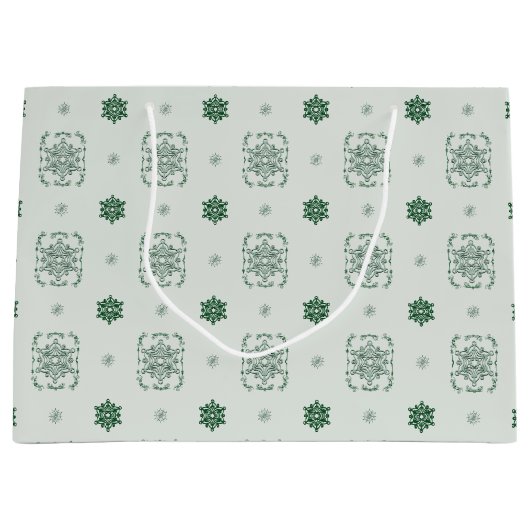 Bokeh Navidad Dekorative Schneeflocken Große Geschenktüte (Vorderseite)