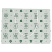 Bokeh Navidad Dekorative Schneeflocken Große Geschenktüte (Rückseite)