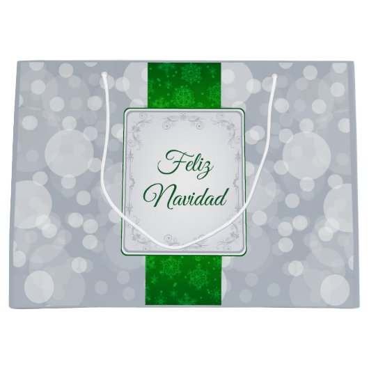 Bokeh Navidad Große Geschenktüte (Vorderseite)