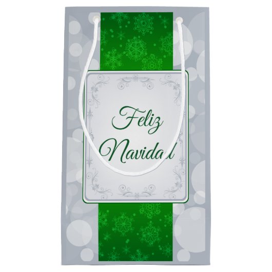 Bokeh Navidad Kleine Geschenktüte (Vorderseite)