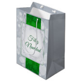 Bokeh Navidad Mittlere Geschenktüte (Vorderseite Schrägansicht)