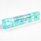 Bokeh Patterns Blue Aquamarin Aqua Monogram Name M Namensplakette