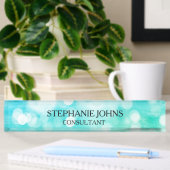 Bokeh Patterns Blue Aquamarin Aqua Monogram Name M Namensplakette