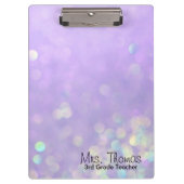 Bokeh personalisiertes Klemmbrett (lila) (Vorderseite)