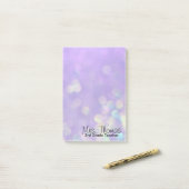 Bokeh Post It Notes 4x6 (Lila) Post-it Klebezettel (Auf Schreibtisch)