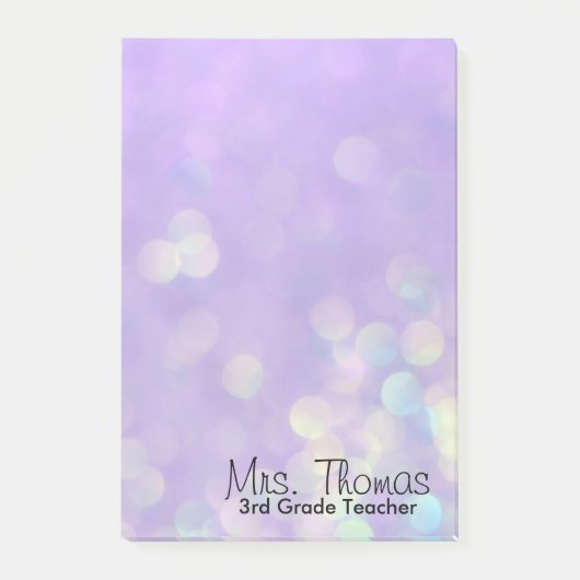 Bokeh Post It Notes 4x6 (Lila) Post-it Klebezettel (Vorderseite)