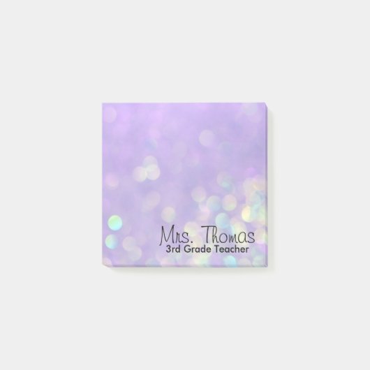 Bokeh Post-Itanmerkungen (lila) Post-it Klebezettel (Vorderseite)