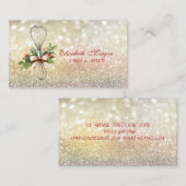 Bokeh Rolling Pin Whisk Winter Flowers Bakery Visitenkarte (Vorne/Hinten)