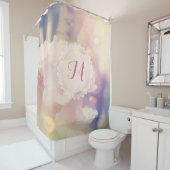 Bokeh rosa gelber feiner Blumenhintergrund Duschvorhang (Beispiel)