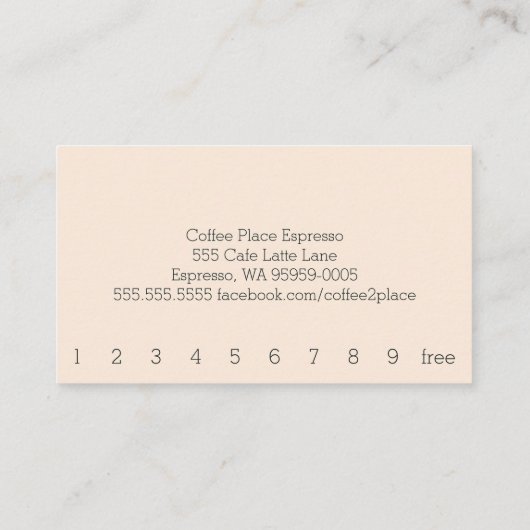 Bokeh Scene Simple Loyalty Coffee Punch Card Treuekarte (Rückseite)