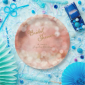 Bokeh Sparkle Twinkle Lights Pastel Pink Bridal Pappteller (Party)