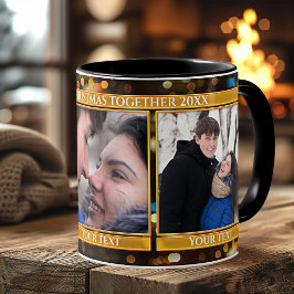 Bokeh Sparkling Lights 3 Fotos Weihnachtsfeierlich Tasse