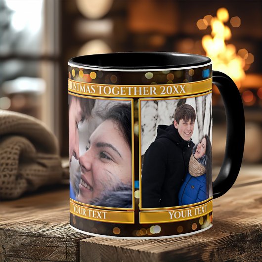 Bokeh Sparkling Lights 3 Fotos Weihnachtsfeierlich Tasse