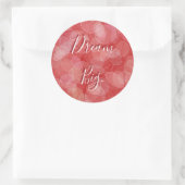 Bokeh Stil roten Farbverlauf Textur. Text. Runder Aufkleber (Tasche)