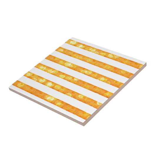 Bokeh Streifen in orange und weiß Fliese (Seite)