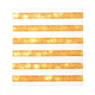 Bokeh Streifen in orange und weiß Notizblock